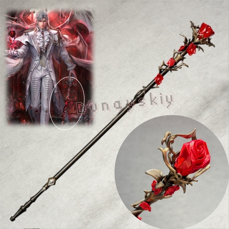 Detachable Cosplay Prop - Bacchetta Sylus Staff Silver Wing Demon