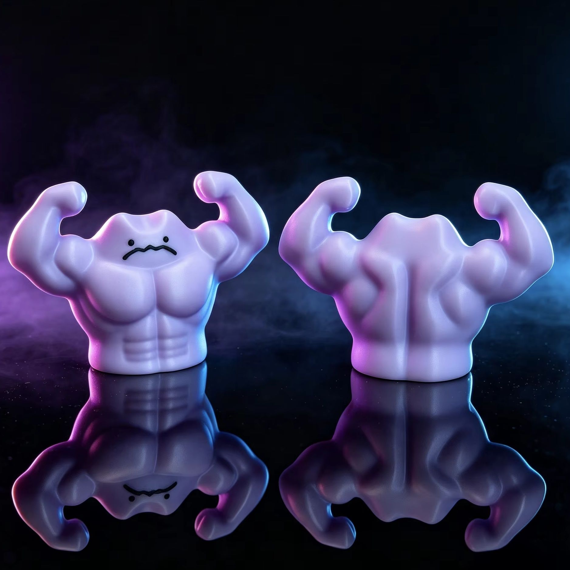 Cosplay Prop Designer - Scultura Antistress Pokémon Originale, Ditto Muscoloso