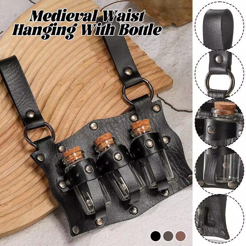 Cosplay Prop Kit - Fiala di alchimia medievale PU Cintura